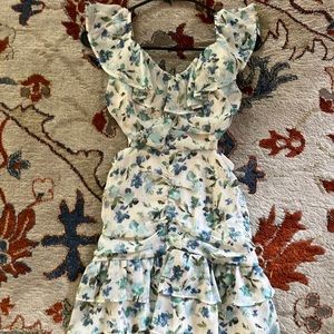 Size 3, floral tight fit dress with side cut outs